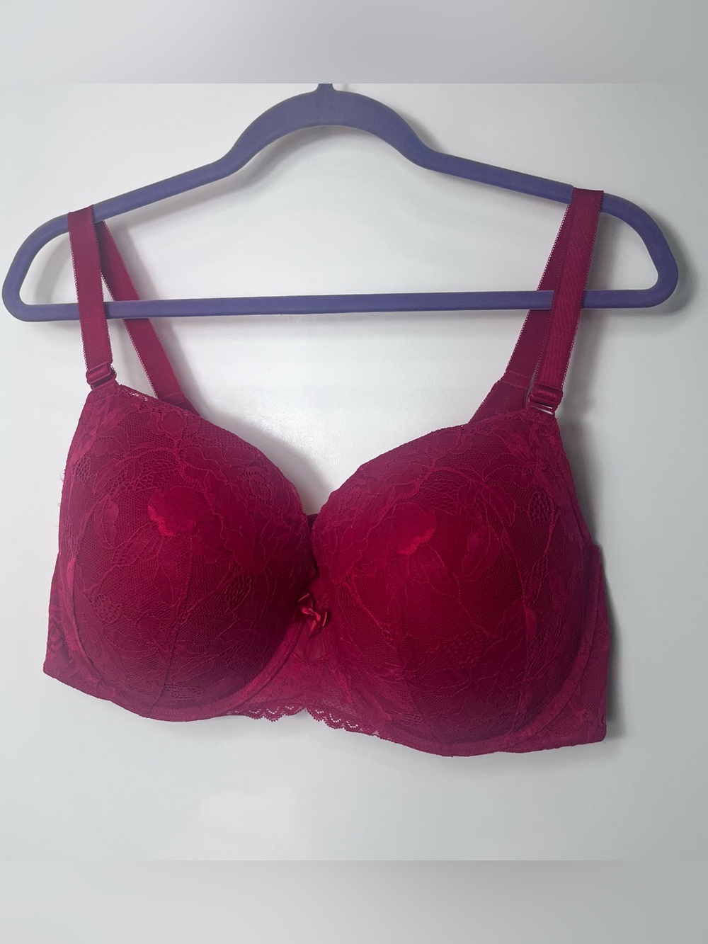 Torrid Perfect T‎ Boost Bra 42DD Lace Women's Underwire Deep Red